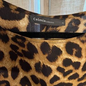 BRAND NEW Animal Print 🐆 Long Maxi - 3/4 Sleeve Nice Poly Fabric Dress XL